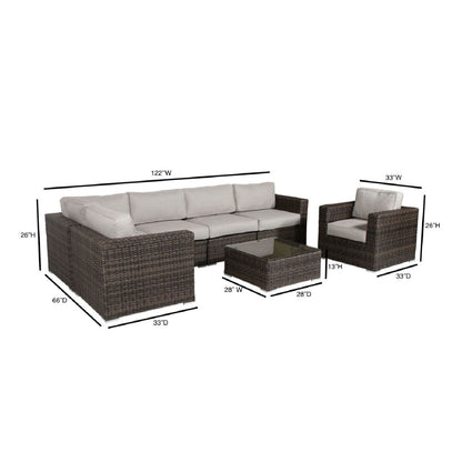 Wicker Seating Group Set With Table And Cushions LSI Patio Furniture