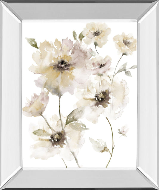 Translucent Garden I By Nan - Mirror Framed Print Wall Art - White Classy Art