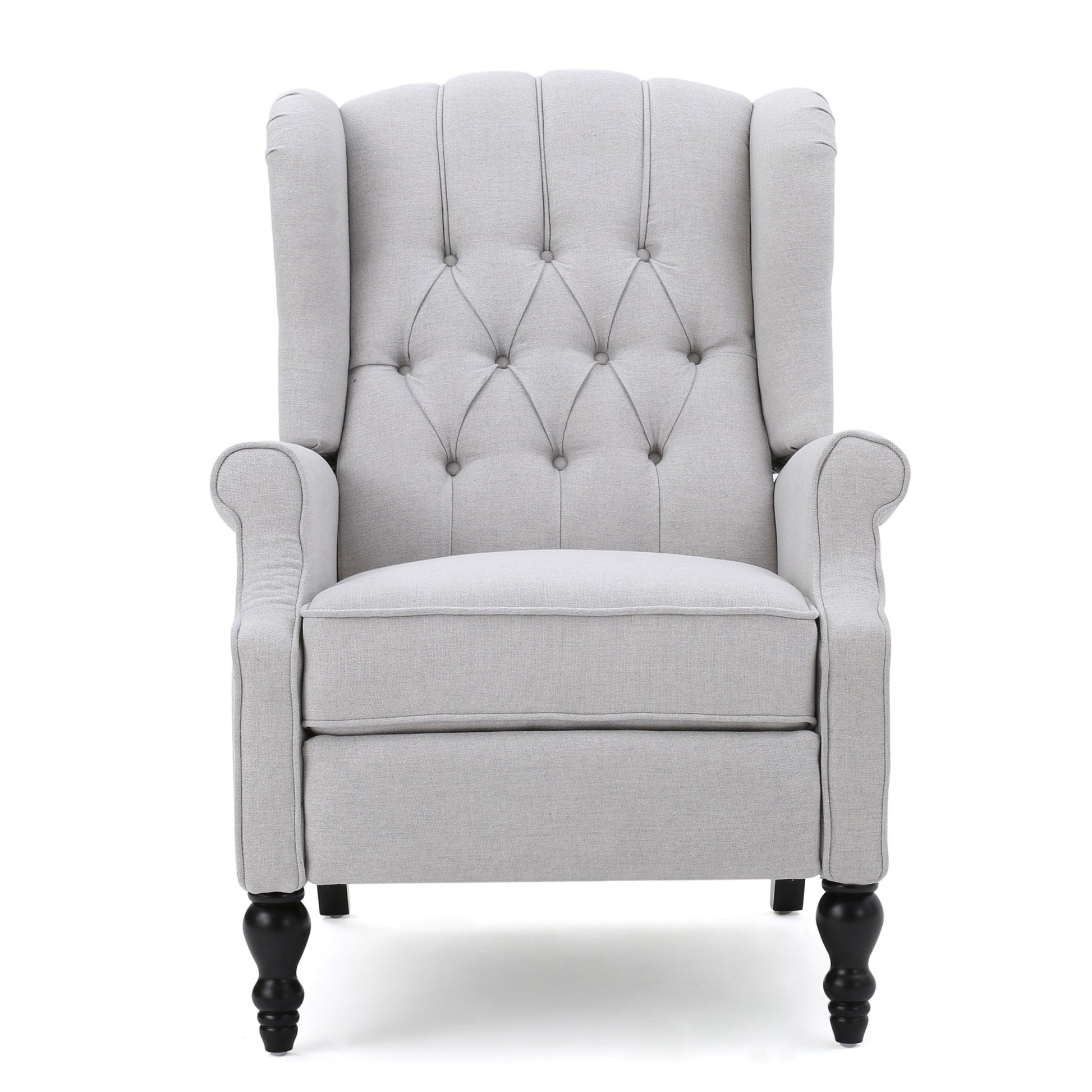 Armchair Recliner With Pushback Mechanism And Wingback Design Noble House
