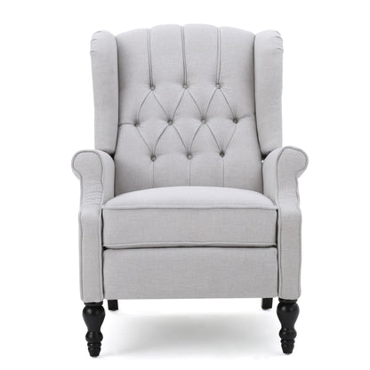 Armchair Recliner With Pushback Mechanism And Wingback Design Noble House