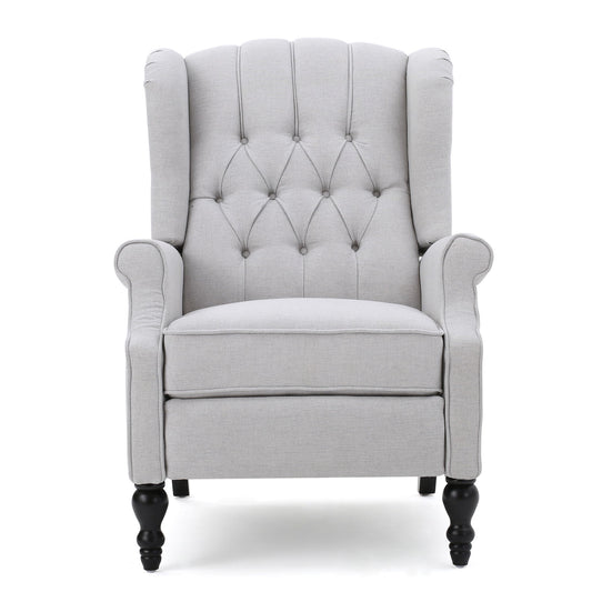 Armchair Recliner With Pushback Mechanism And Wingback Design Noble House