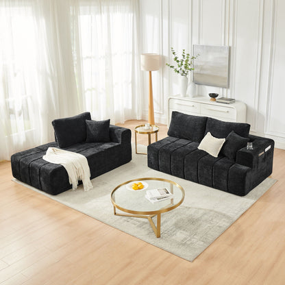 L - Shaped Sectional Sofa With Cup Holders & Side Pockets Home Essentials
