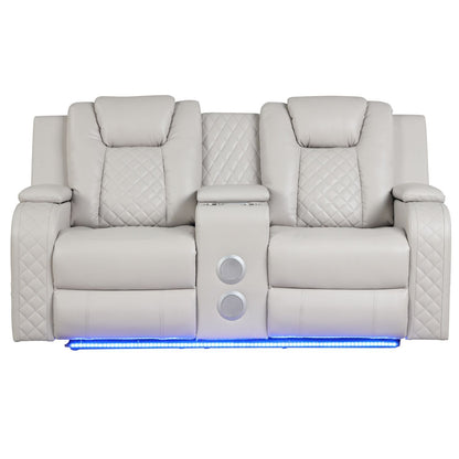 Benz - Power Reclining Loveseat With LED Lighting And Built In USB Matrix Furniture Group