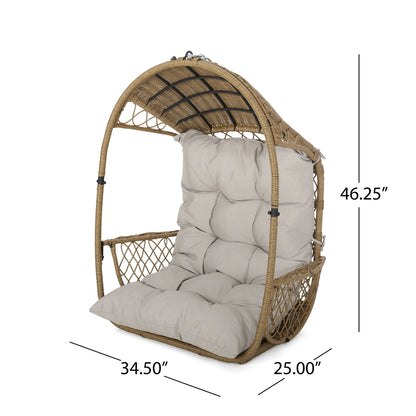 Malia - Wicker Hanging Chair With Cushion Noble House