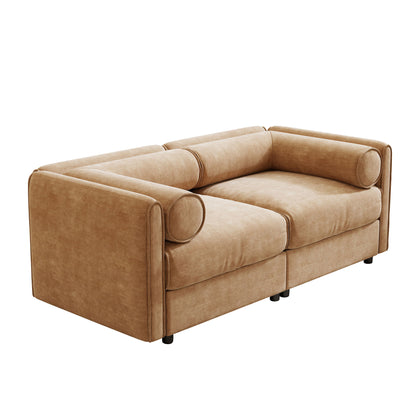 Stylish Chenille Sofa With Storage Seat And Cylindrical Backrest Home Essentials