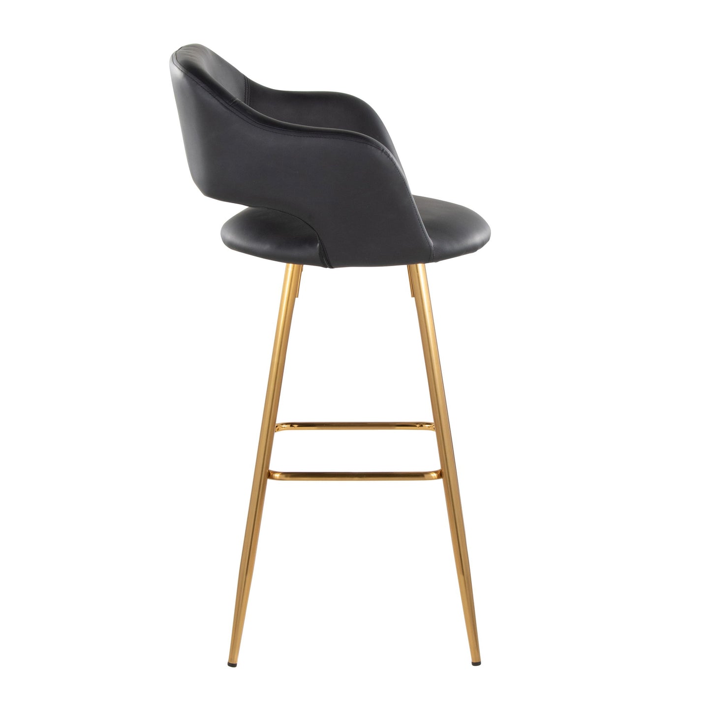 Margarite - Contemporary Fixed Height Barstool With Footrest (Set of 2) With Square Lumi Source