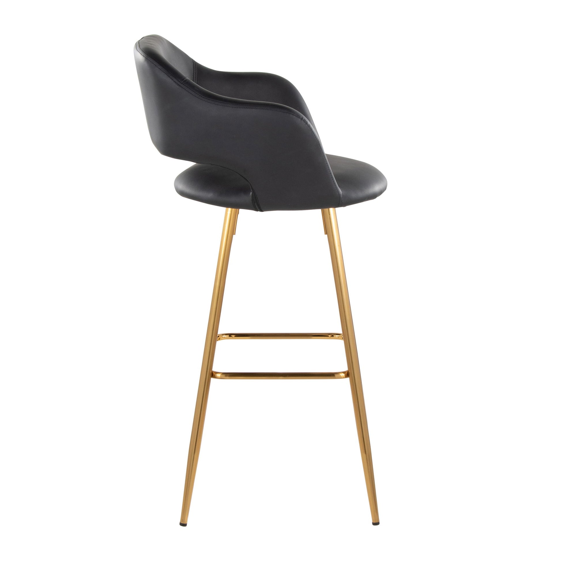 Margarite - Contemporary Fixed Height Barstool With Footrest (Set of 2) With Square Lumi Source