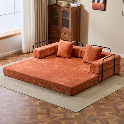 Convertible Floor Sofa Bed With Pillow Back Support Armrest Home Essentials