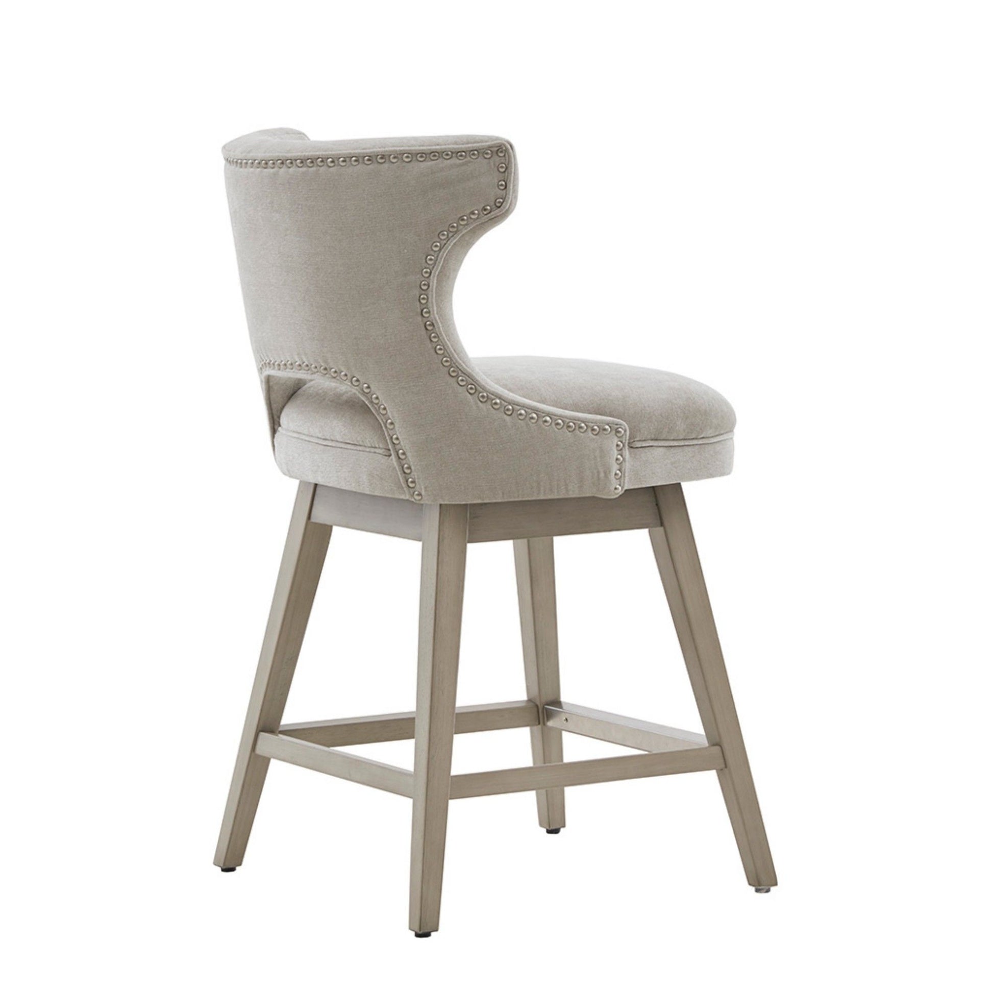 360 Degree Swivel Counter Stool With Silver Detailing JLA