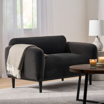 Sway - Upholstered Loveseat With Wood Legs And Round Arms Noble House