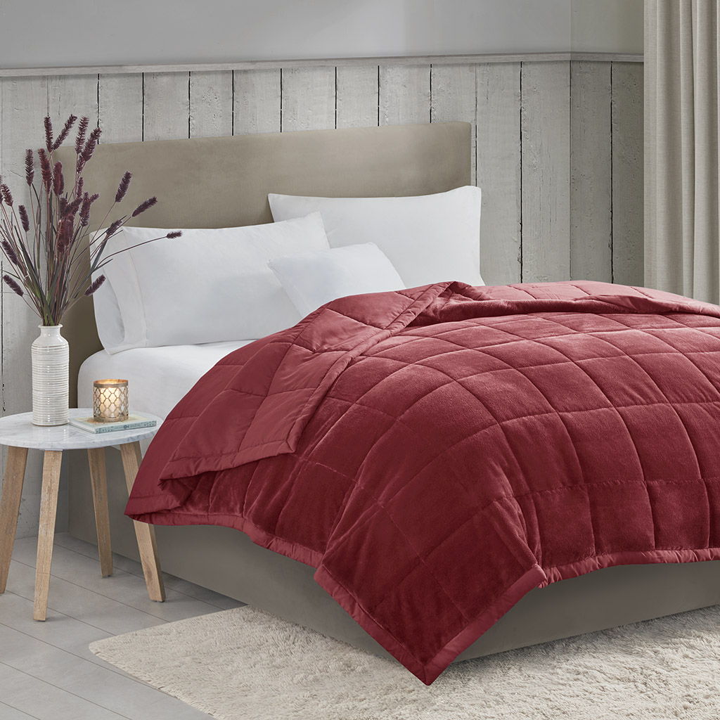 Coleman - Reversible HeiQ Smart Temperature Down Alternative Blanket - Burgundy Madison Park