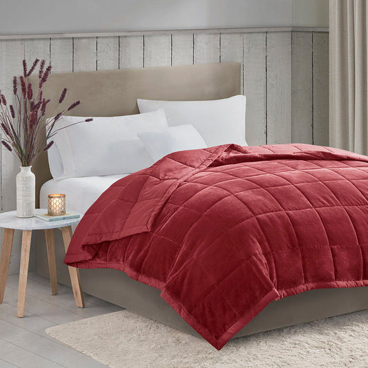 Coleman - Reversible HeiQ Smart Temperature Down King Alternative Blanket - Burgundy