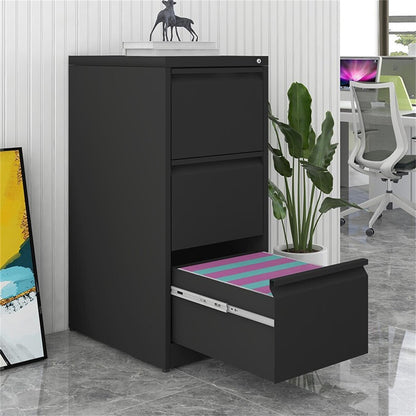 Durable Metal 3 Drawer File Cabinet With Lock For Office Storage Home Essentials