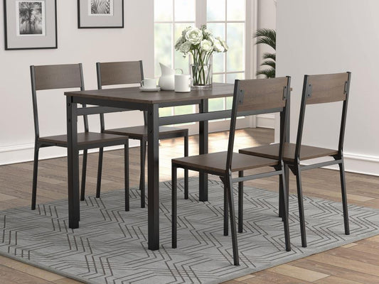 Lana - 5 Piece Rectangular Dining Set - Dark Brown And Black CoasterEveryday