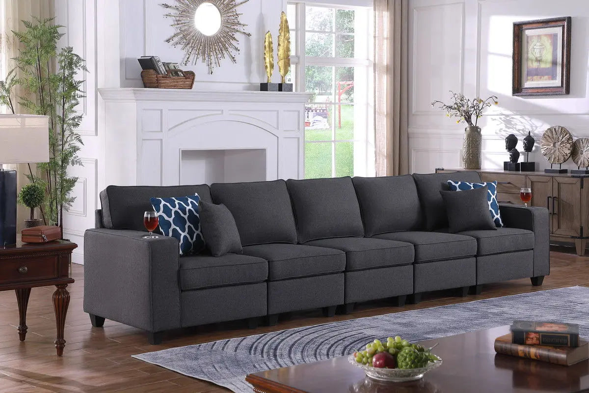 Cooper - Beautiful Sofa With Cupholder Lilola Home