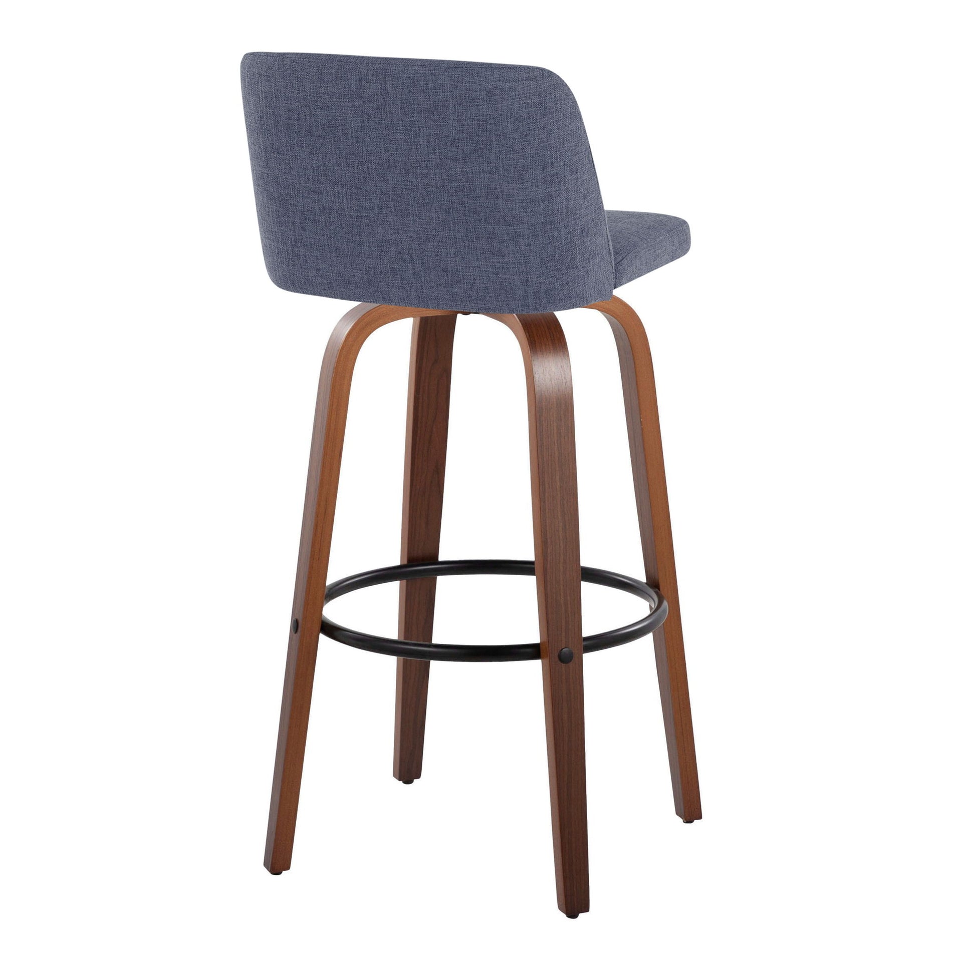 Toriano - Mid Century Modern Fixed Height Barstool Swivel And Round Footrest (Set of 2) Lumi Source