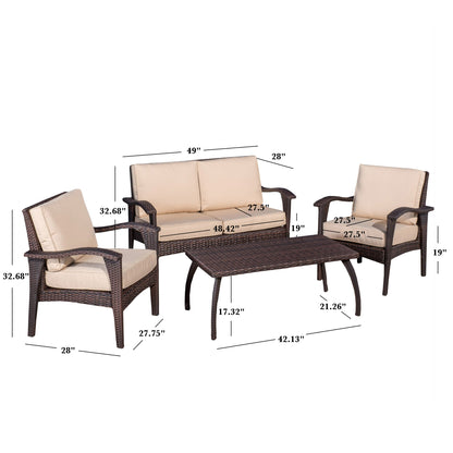 Honolulu - Wicker Set Outdoor Seating Noble House