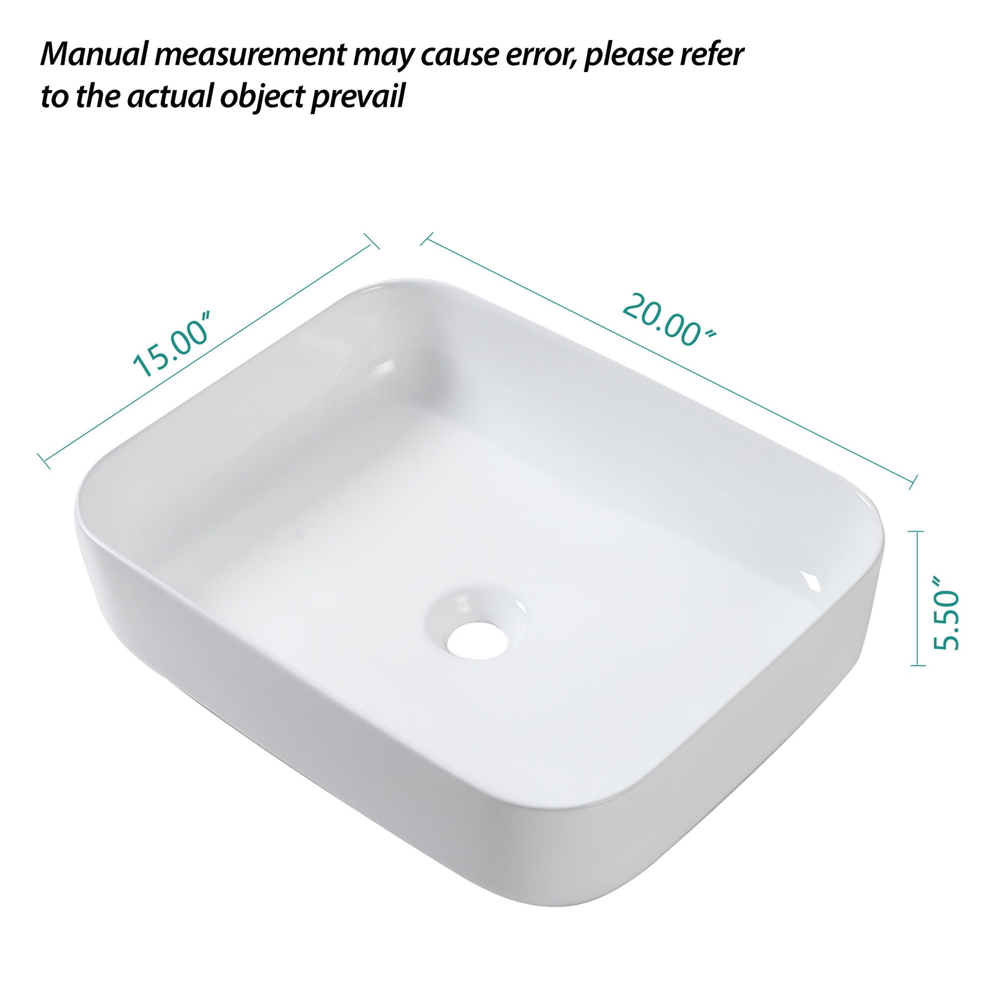 Rectangular Vessel Bathroom Sink, Modern - White Daily Nest