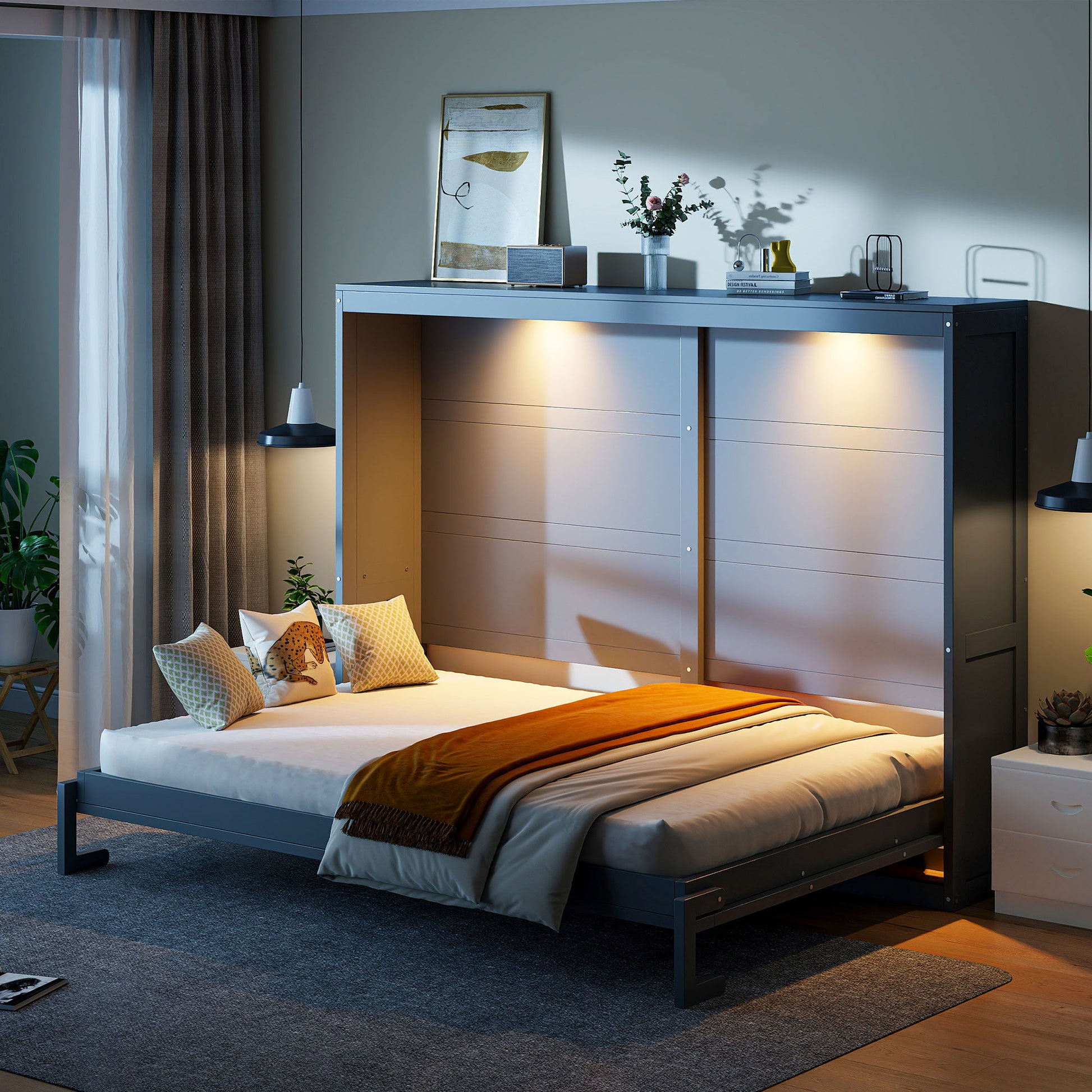 Murphy Wall Bed Modern Design With LED Lights DreamHaus