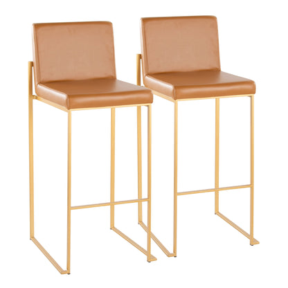 Fuji - Contemporary Design High Back Barstool (Set of 2) Lumi Source