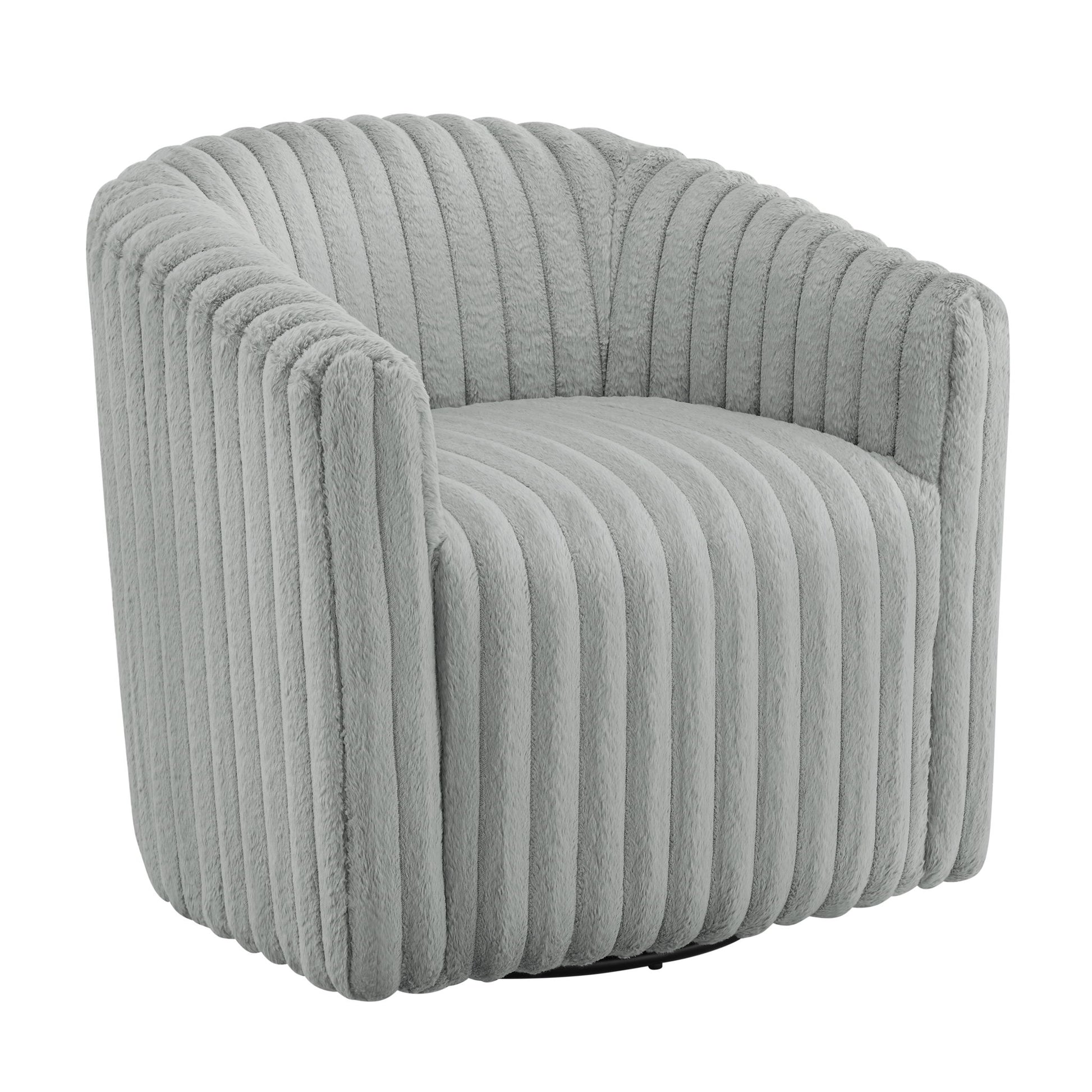 Alexa - Barrel Swivel Chair - Gray Ridgecrest Home