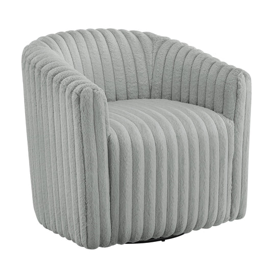 Alexa Barrel Swivel Chair - Gray Home Essentials