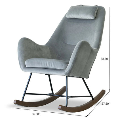 Chel - Mid-Century Modern Velvet Rocking Chair Ashcroft Furniture