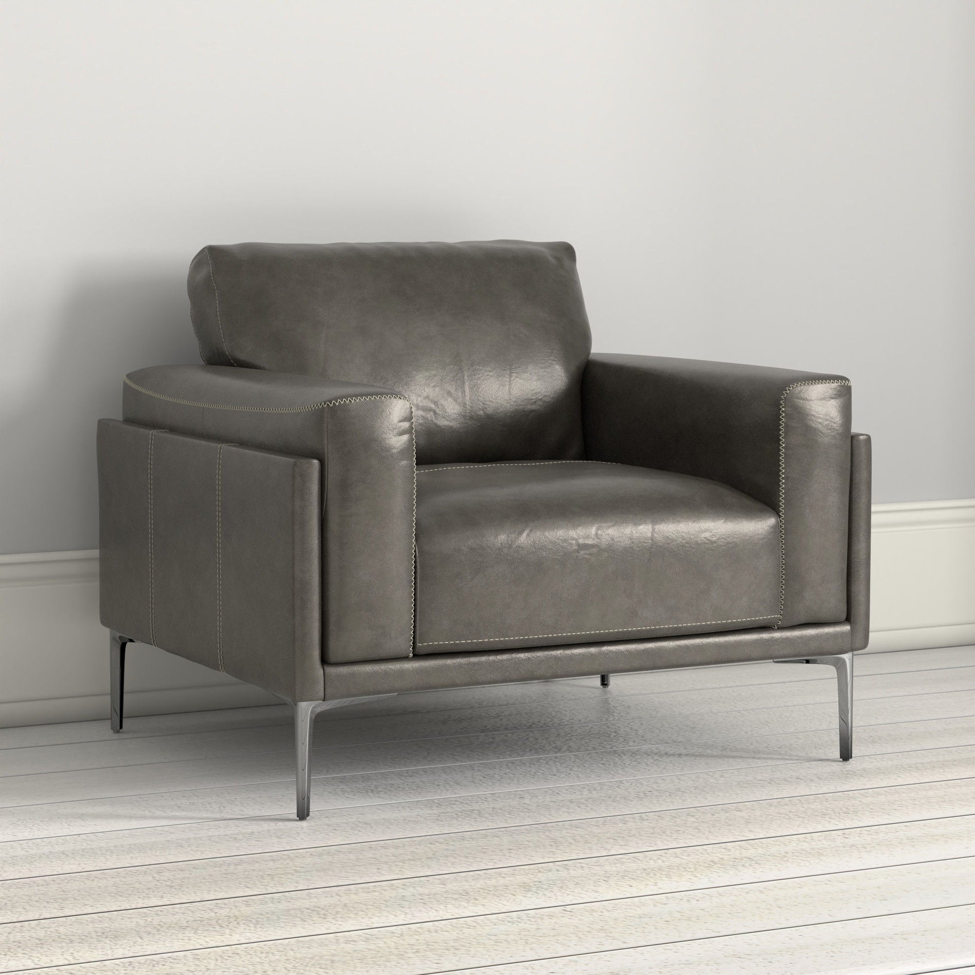 Transitional Fabric Chair - Dark Gray Emerald Home