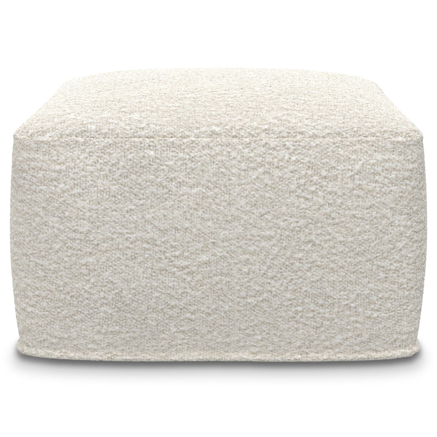 Chantal - Square Pouf - Ivory Simpli-Home