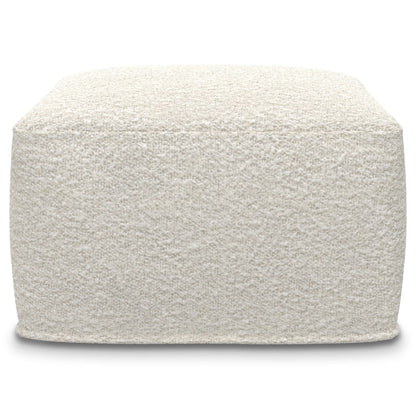 Chantal - Square Pouf - Ivory Simpli-Home