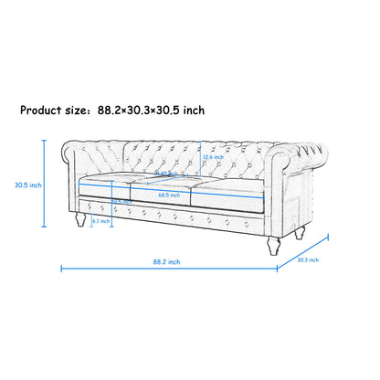 2 Piece Sofa Set With Rolled Armrests Home Essentials