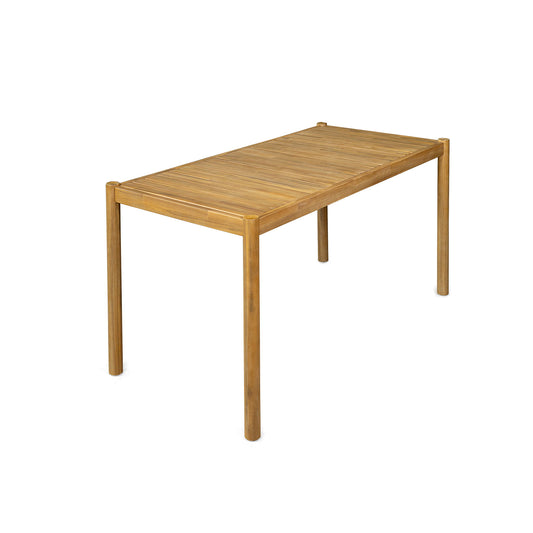 Classic Patio Dining Table, Acacia Wood - Light Teak Noble House