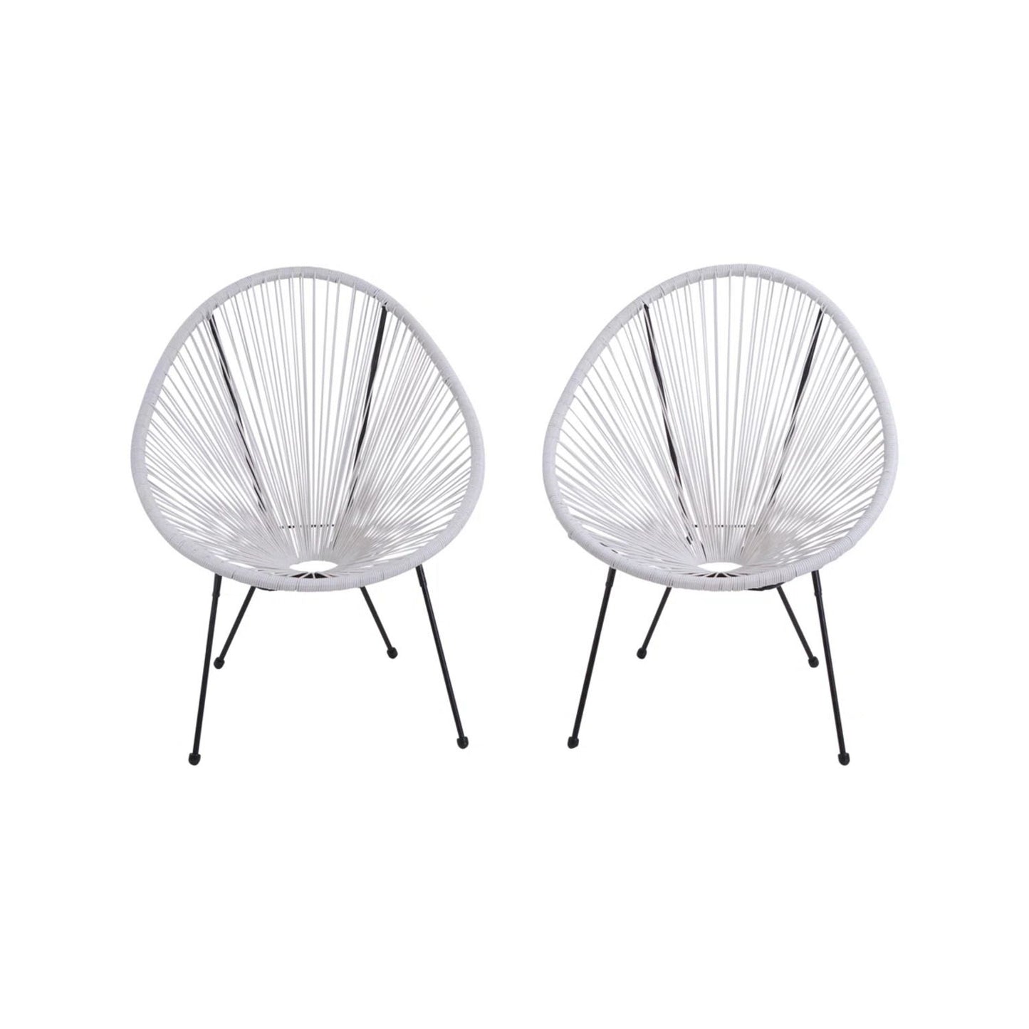 Modern Egg Shaped String Chairs (Set of 2) LSI Patio Furniture