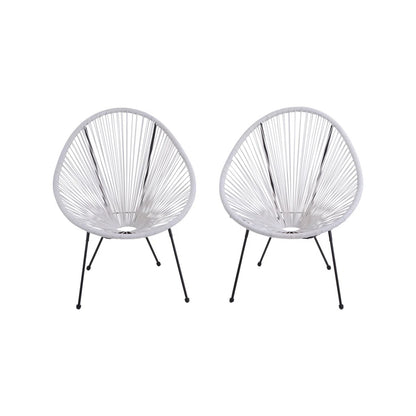 Modern Egg Shaped String Chairs (Set of 2) LSI Patio Furniture