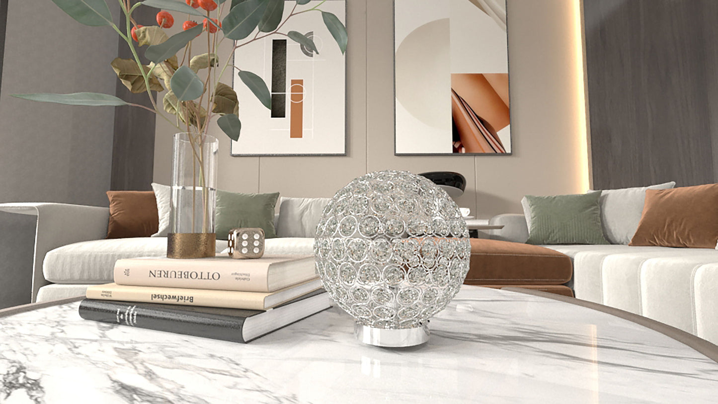 Crystal Globe - Table Lamp - Gray