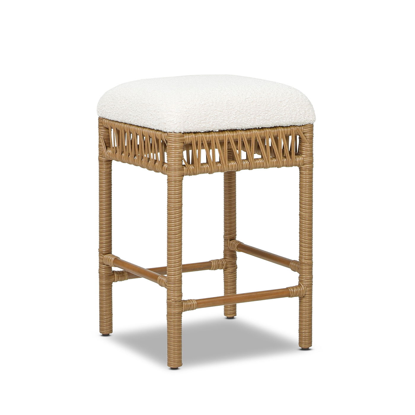 Lucia - Backless Upholstered Counter Stool With Frame - Ivory White Jennifer Taylor Home