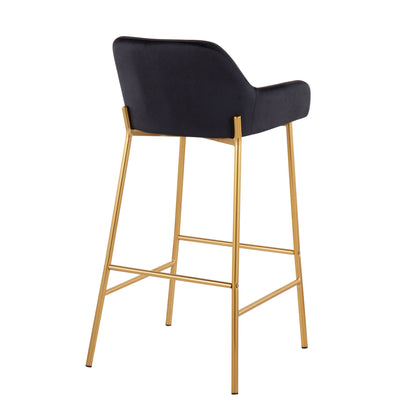 Daniella - Contemporary / Glam Fixed Height Bar Stool (Set of 2) Lumi Source