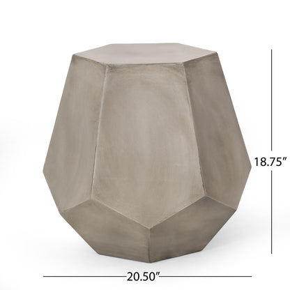 Outdoor Calgary Side Table - Light Gray Noble House