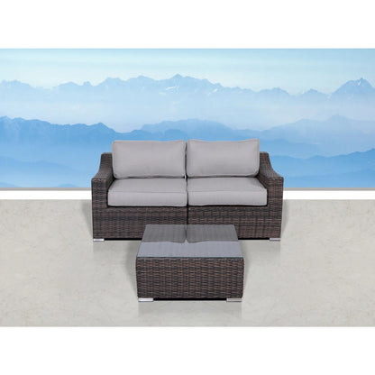 Outdoor Wicker Conversation Set With Cushions, All Weather LSI Patio Furniture