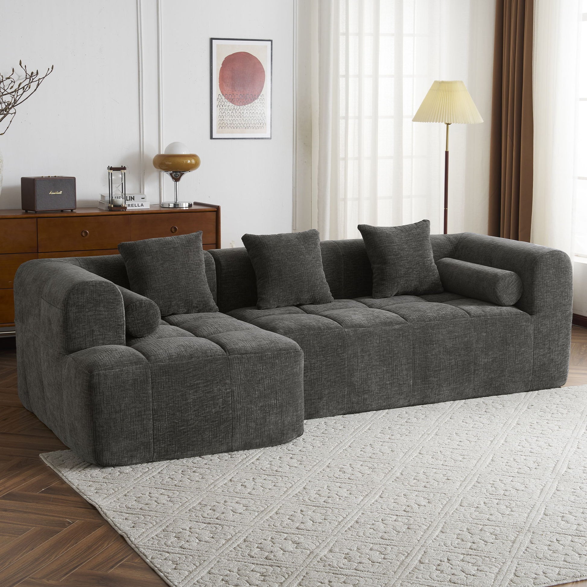 Sectional Free Combined Sofa With 2 Side Pockets Hearth and Haven