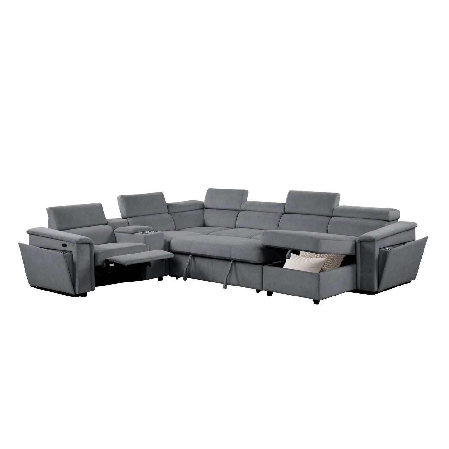 Harvey - Power Recliner Sleeper Sectional Matrix Furniture Group