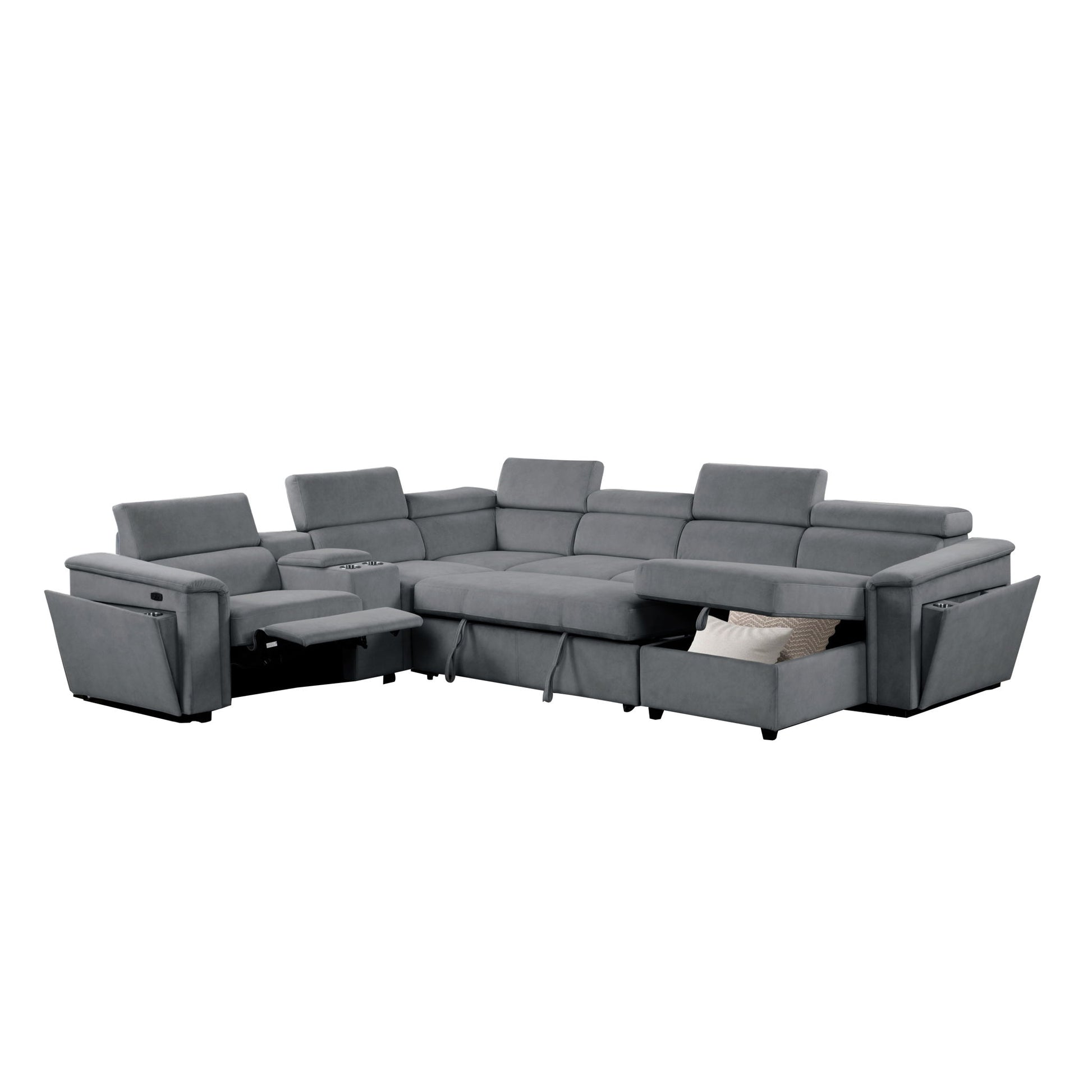 Harvey - Power Recliner Sleeper Sectional Matrix Furniture Group