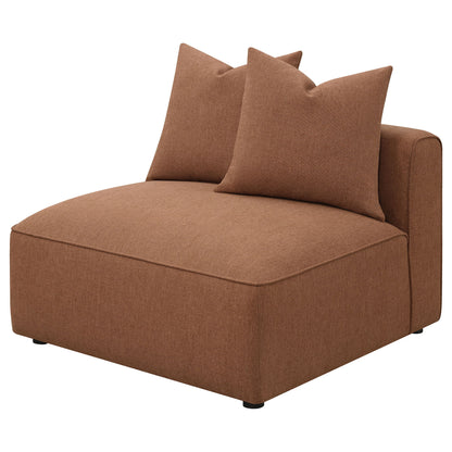 Colleen - Armless Chair With Pillows - Terracotta Furniture Max