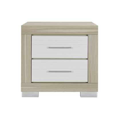 Elsa - 2 Toned Nightstand With Bar Handle And Spacious Drawers Global Furniture USA