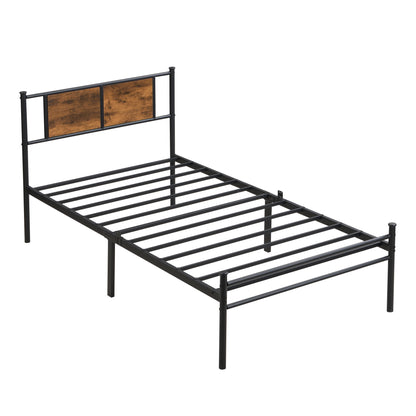 Modern Metal Bedframe With Headboard, Durable Steel Structure Home Essentials