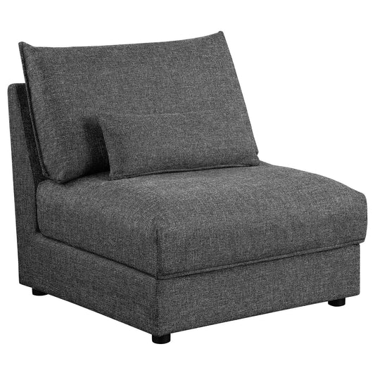 Wakefield - Upholstered Armless Slipper Chair - Black Furniture Max