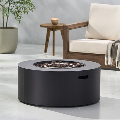 Round Iron Fire Pit With 40,000 Btu Noble House