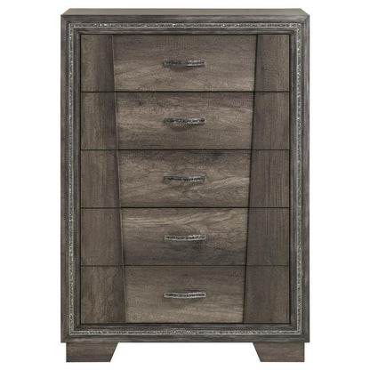 Janine - 5-Drawer Bedroom Chest - Gray