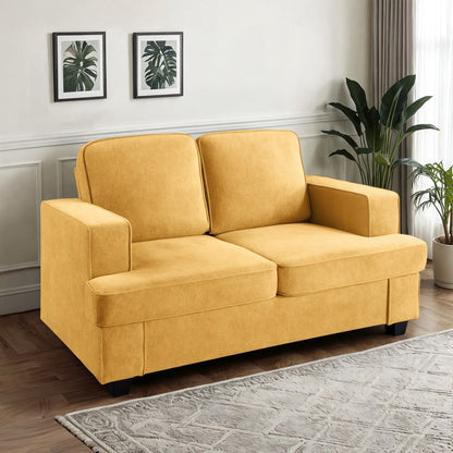 Modern Loveseat, Comfortable 2 Seater Couch With Deep Seating, Loose Back Cushions, Wide Arms US Pride
