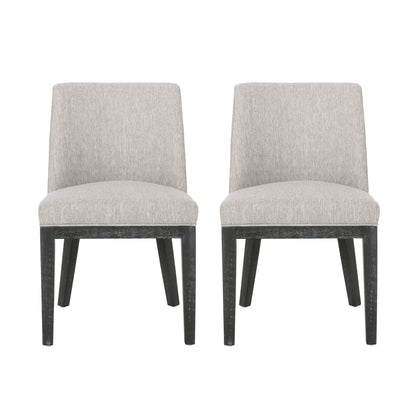 Modern Dining Chair With Durable Fabric Upholstery And Sturdy Wooden Frame (Set of 2) Noble House